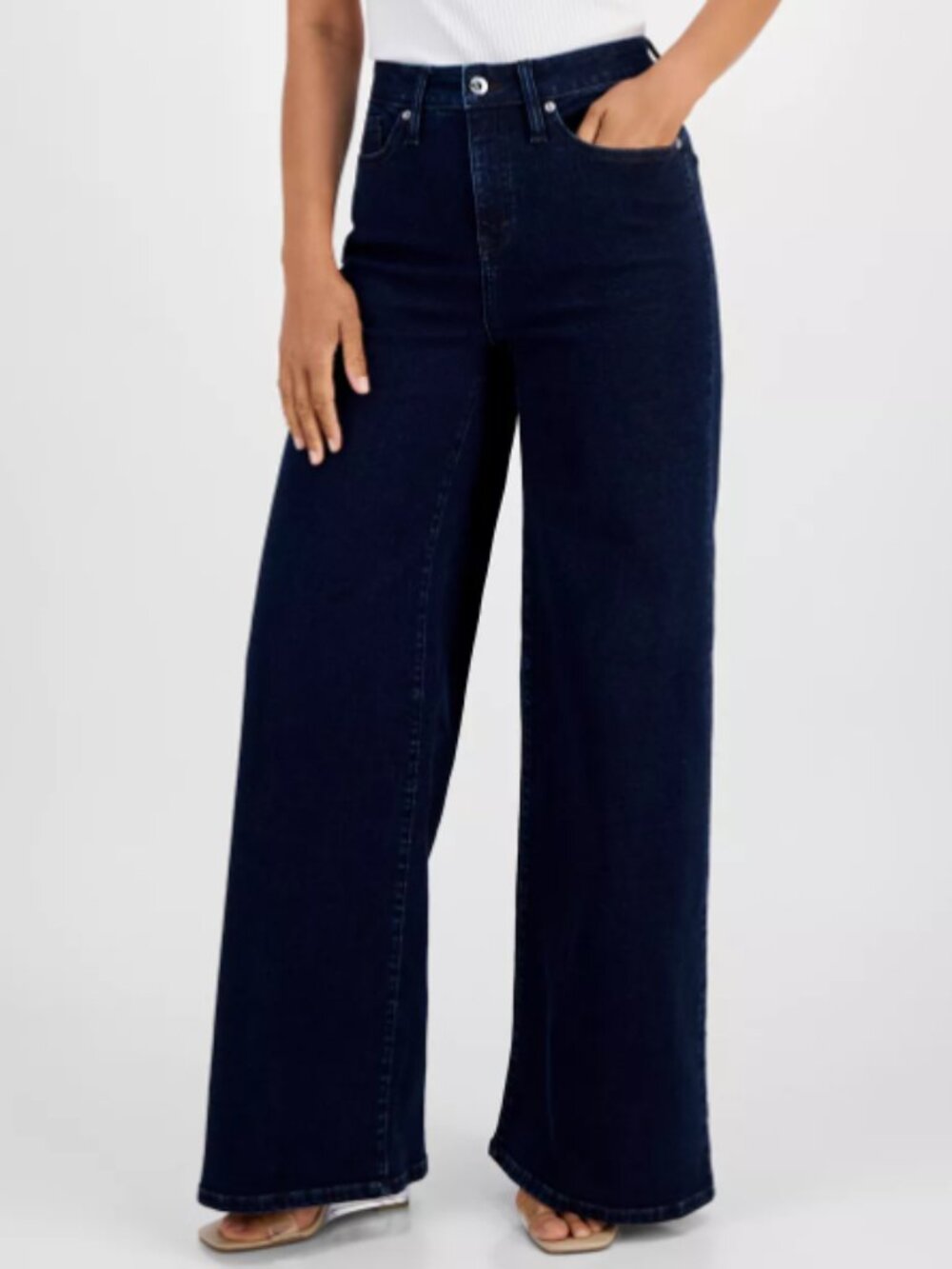 I.N.C. International Concepts High-Rise Wide-Leg Denim Jeans Business Casual